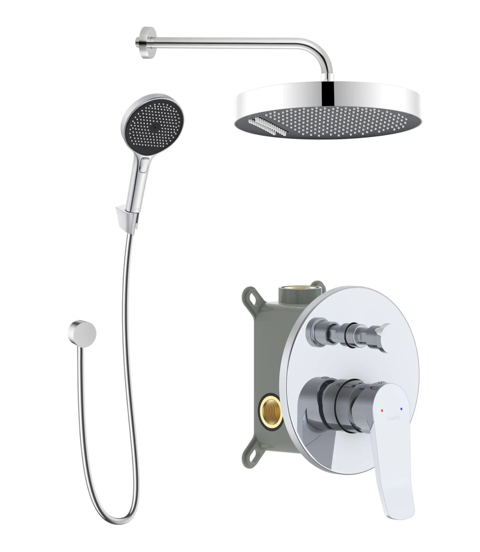 Kielle Nefia - Inbouwkraan Voor 2 Functies, Met Accessoires En Huis, Chroom 20627SP20 1 Kielle Nefia - Inbouwkraan Voor 2 Functies, Met Accessoires En Huis, Chroom 20627SP20