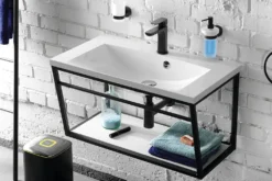 Sapho Ska - Onder Wastafelconstructie Met Planchet, 75 Cm, Mat Zwart SKA102 -Sanitino Winkel 03808a3613689db3ef0d5d00