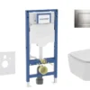 Geberit Duofix - Voorwand Montageset, Tesi Toilet En Softclose Zitting, Sigma30 Bedieningsplaat, Glanzend Chroom/mat Chroom SANI11CD1113
