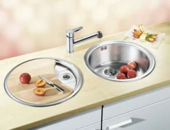 Blanco Rondo - Spoelbak- En Afdruiprekset, Diameter 46 Cm, Geborsteld Roestvrij Staal 513310 -Sanitino Winkel 04906e9cadbb556a9839524e