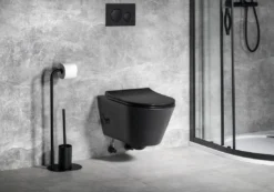 Sapho Avva - Hangend Toilet Met Bidetdouche, Rimless, Mat Zwart 100315-110 -Sanitino Winkel 04a34d58733abb2d42b3a960