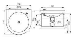 Sanela RVS Drinkfontein - Wand Drinkfontein 350x350 Mm, Roestvrij Staal SLUN 62 -Sanitino Winkel 06341969088b10488f840f8e
