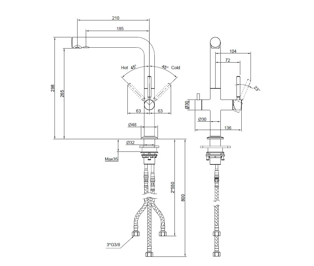 Kielle Wimeo - Keukenkraan Inclusief Filter, Mat Zwart 10525SFI74 3 Kielle Wimeo - Keukenkraan Inclusief Filter, Mat Zwart 10525SFI74 - Afbeelding 3
