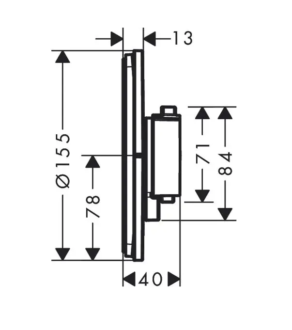 Hansgrohe ShowerSelect Comfort - Thermostatische Inbouwkraan, Chroom 15553000 2 Hansgrohe ShowerSelect Comfort - Thermostatische Inbouwkraan, Chroom 15553000 - Afbeelding 2