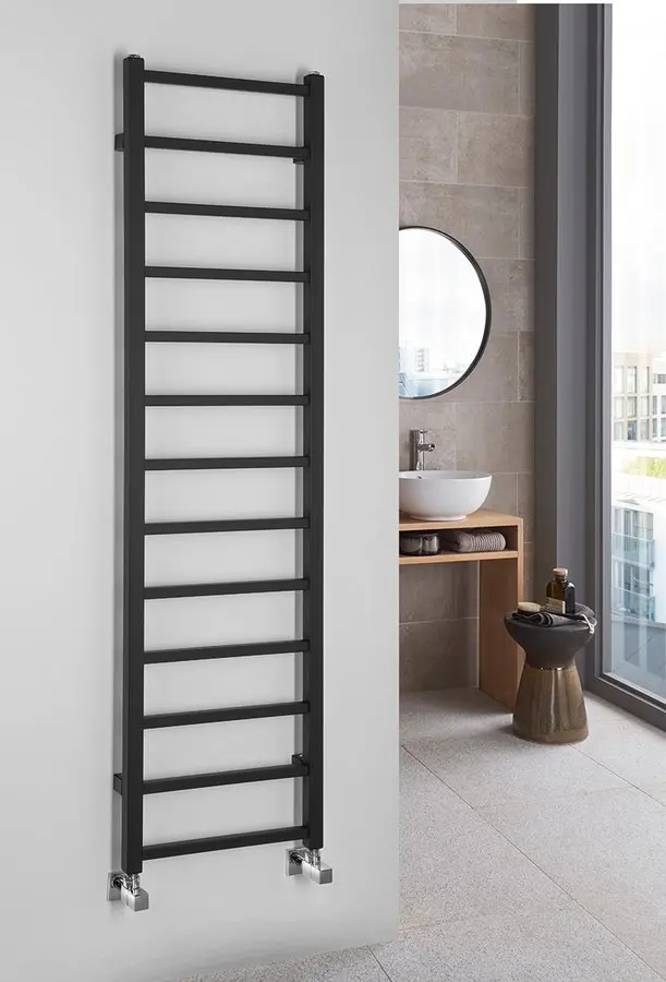 Sapho Metro Light - Radiator 40x150 Cm, 323 W, Mat Zwart IR447TB 4 Sapho Metro Light - Radiator 40x150 Cm, 323 W, Mat Zwart IR447TB - Afbeelding 4