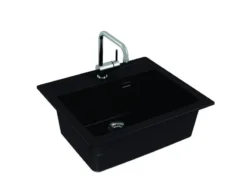 Alveus Atrox - Granieten Spoelbak 59x50 Cm, Met Draaiknopbediening, Carbon 1131996 -Sanitino Winkel 0a4c57de7832552a59aaf6c7