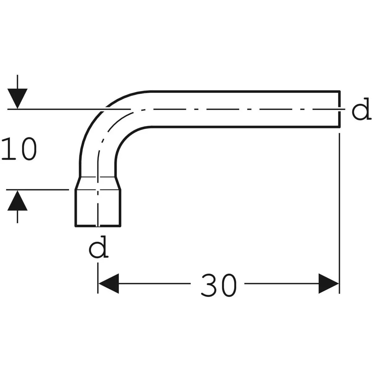 Geberit Toebehoren - Spoelbochtverlenging 90°, 300x100 Mm, Met Steekmof 118.011.11.1 2 Geberit Toebehoren - Spoelbochtverlenging 90°, 300x100 Mm, Met Steekmof 118.011.11.1 - Afbeelding 2