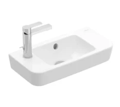 Villeroy & Boch O.novo - Fontein Compact 50x25 Cm, Met Overloop, 1 Kraangat Links, Alpine Wit 4342L501