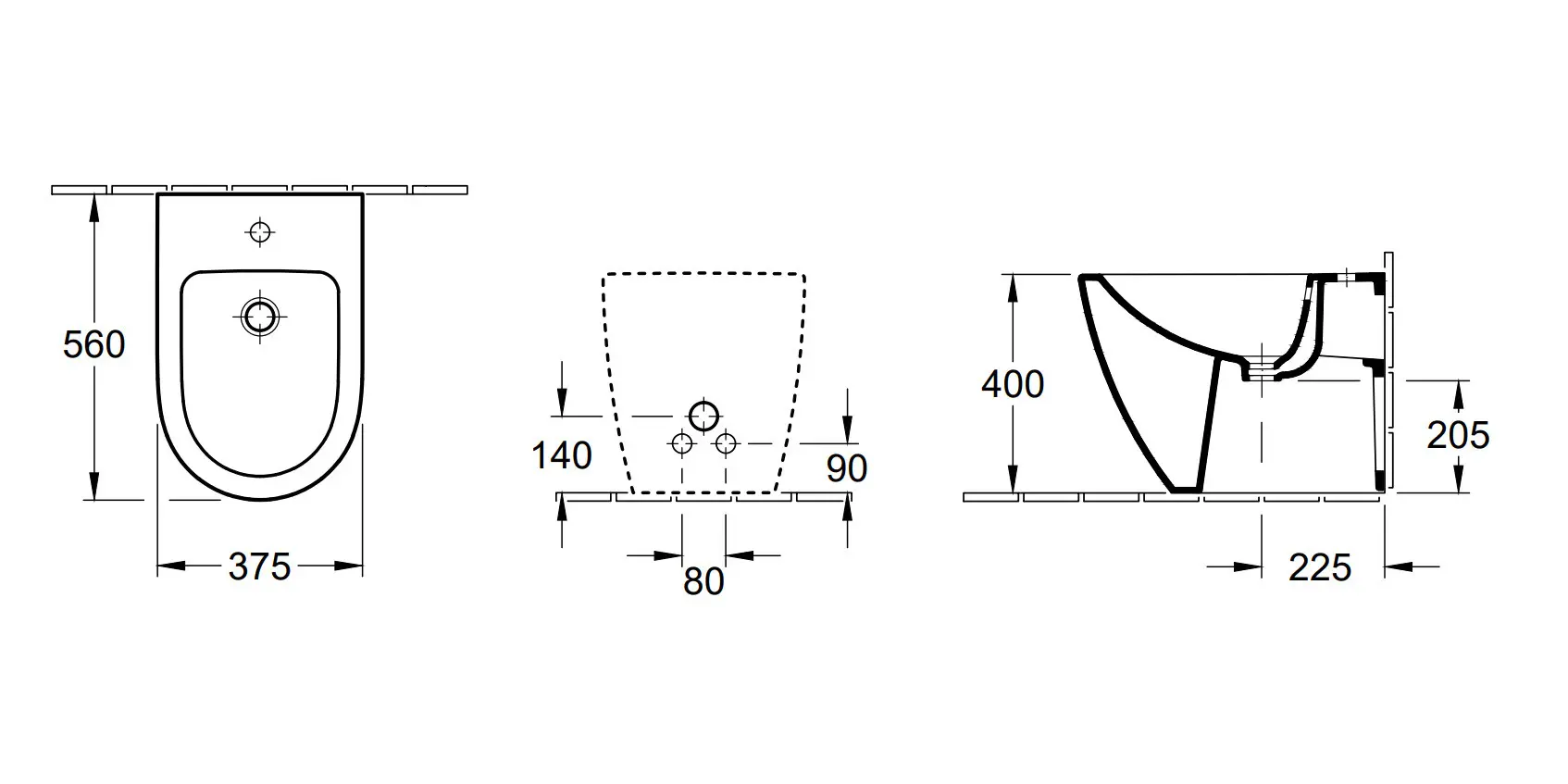 Villeroy & Boch Subway 2.0 - Staande Bidet 560x375 Mm, Alpine Wit 54010001 2 Villeroy & Boch Subway 2.0 - Staande Bidet 560x375 Mm, Alpine Wit 54010001 - Afbeelding 2