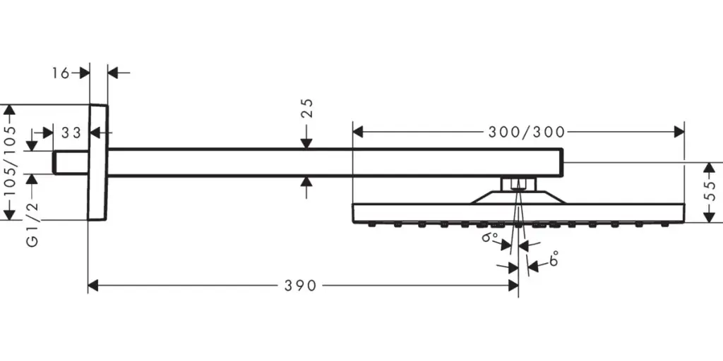 Hansgrohe Raindance E - Hoofddouche, 30x30 Cm, EcoSmart, Chroom 26239000 2 Hansgrohe Raindance E - Hoofddouche, 30x30 Cm, EcoSmart, Chroom 26239000 - Afbeelding 2