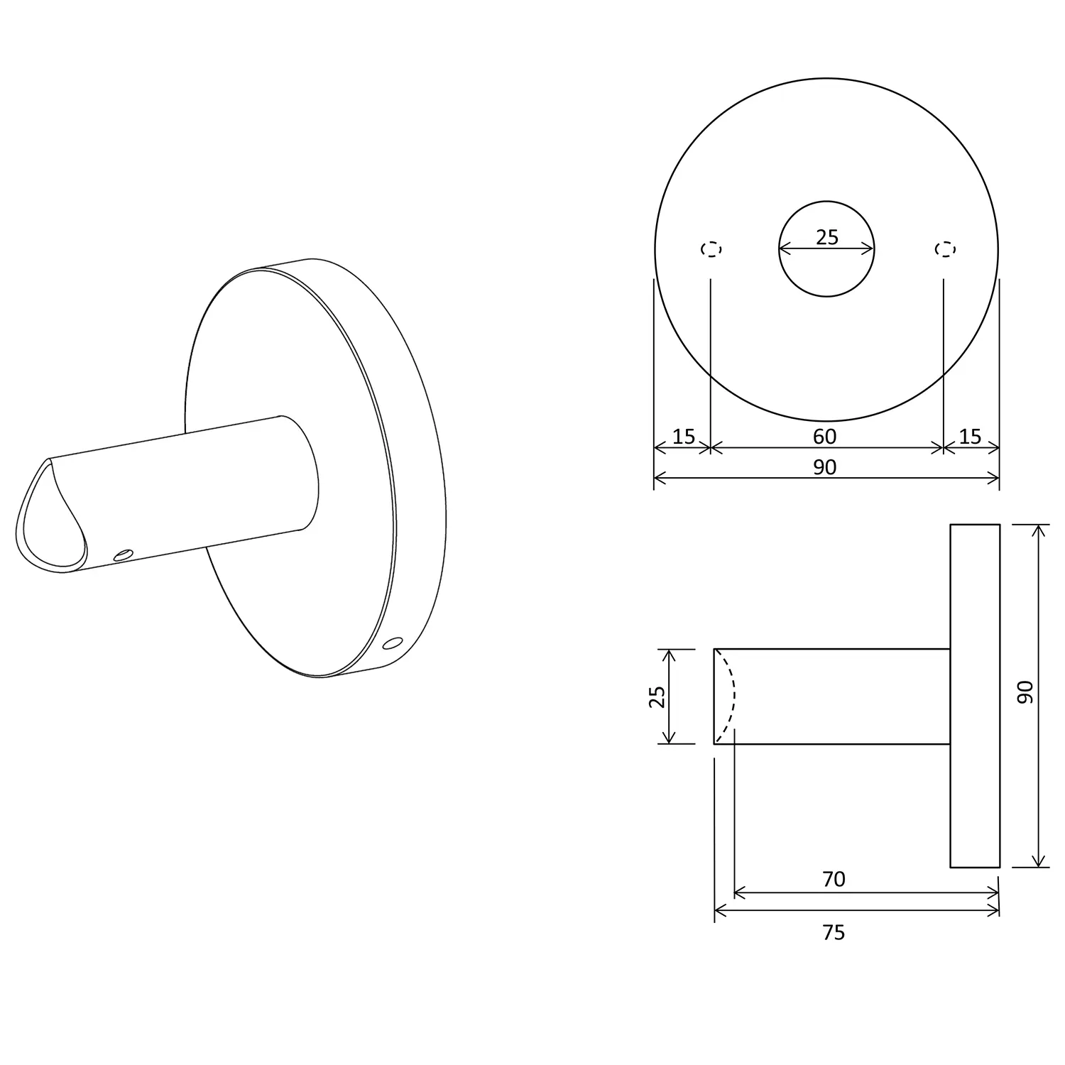 Sapho Accessoires - Adapter Rond Voor Directe Kabelverbinding Met De Muur, RVS ER120 2 Sapho Accessoires - Adapter Rond Voor Directe Kabelverbinding Met De Muur, RVS ER120 - Afbeelding 2