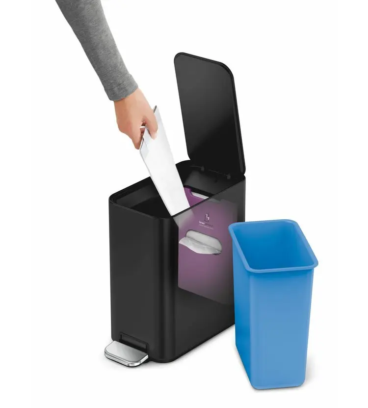 Simplehuman Afvalemmers - Afvalbak 5 L, Met Tasvak, Matzwart CW2101 7 Simplehuman Afvalemmers - Afvalbak 5 L, Met Tasvak, Matzwart CW2101 - Afbeelding 7