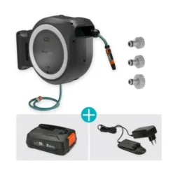Gardena PowerRoll - 18V ACU-Wandslangenbox PowerRoll XXL, Met 40 M Slang, 1x 2,5 Ah Li-Ion Accu, Lader, Wit 18647-20 -Sanitino Winkel 16694322888b64dc12ee4e08