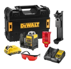 DeWALT Gereedschap - 10,8V ACCU-kruislijnlaser, Bereik 50 M, Met Accessoires, 1x Accu 2,0 Ah XR, Lader DCE0811D1R