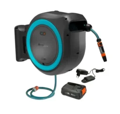 Gardena PowerRoll - 18V ACU-Wandslangenbox PowerRoll XL, Met 35 M Slang, 1x 2,5 Ah Li-Ion Accu, Lader, Turquoise 18640-20