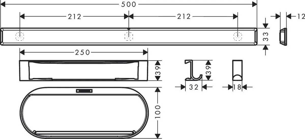 Hansgrohe WallStoris - Badkamer Accessoireset, Mat Wit 27967700 2 Hansgrohe WallStoris - Badkamer Accessoireset, Mat Wit 27967700 - Afbeelding 2