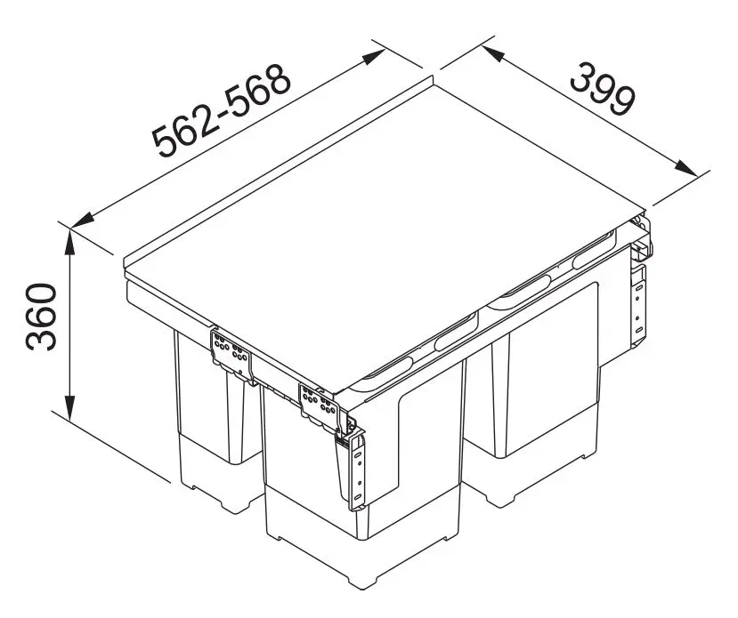 Franke Sorters - Inbouw Afvalemmer Garbo 60-4 121.0200.676 2 Franke Sorters - Inbouw Afvalemmer Garbo 60-4 121.0200.676 - Afbeelding 2