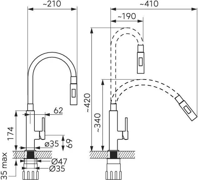 Novaservis Ferro - Keukenkraan Met Flexibele Arm, Dualspray, Mint/chroom 70730,0M 2 Novaservis Ferro - Keukenkraan Met Flexibele Arm, Dualspray, Mint/chroom 70730,0M - Afbeelding 2