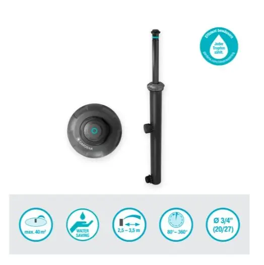 Gardena Sprinklersystem - Uitschuifbare Sproeier MD40/300, Sectoraal, Bereik 2,5-3,5 M 8239-20 3 Gardena Sprinklersystem - Uitschuifbare Sproeier MD40/300, Sectoraal, Bereik 2,5-3,5 M 8239-20 - Afbeelding 3