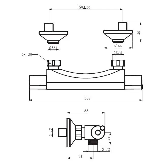 Novaservis Aqualight - Thermostaat Douchekraan, Chroom 2560/1,0 2 Novaservis Aqualight - Thermostaat Douchekraan, Chroom 2560/1,0 - Afbeelding 2