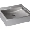 Sanela RVS Wastafels - Wastafel 40x41 Cm, Zonder Overloop, Met Kraangat, Roestvrij Staal SLUN 73