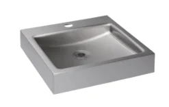 Sanela RVS Wastafels - Wastafel 40x41 Cm, Zonder Overloop, Met Kraangat, Roestvrij Staal SLUN 73