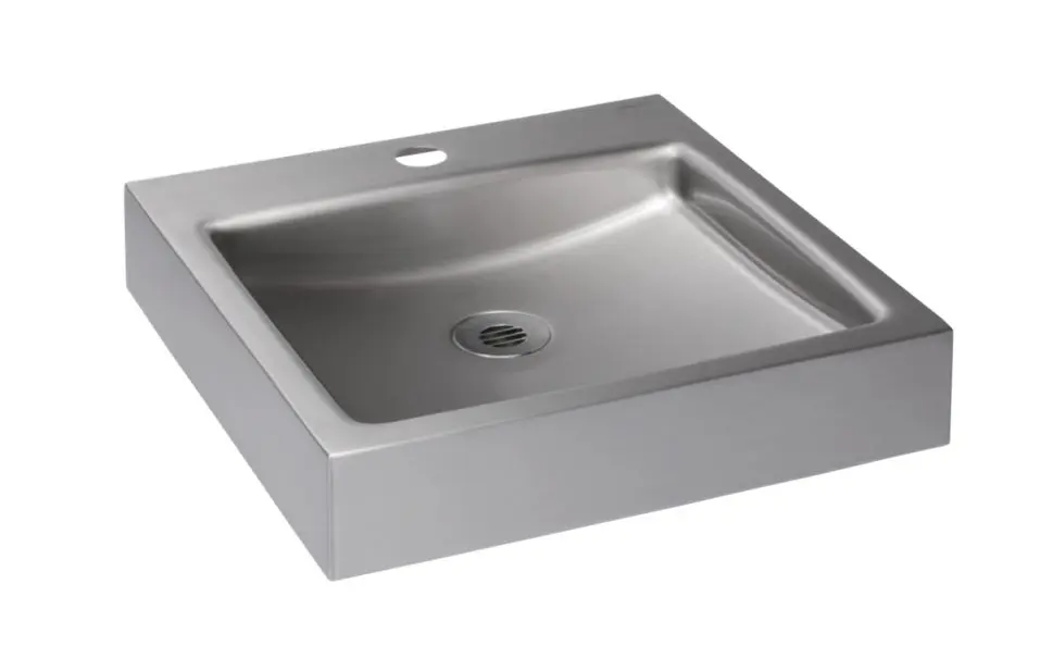 Sanela RVS Wastafels - Wastafel 40x41 Cm, Zonder Overloop, Met Kraangat, Roestvrij Staal SLUN 73 1 Sanela RVS Wastafels - Wastafel 40x41 Cm, Zonder Overloop, Met Kraangat, Roestvrij Staal SLUN 73