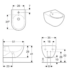 Geberit Acanto - Wandbidet 510x350x290 Mm, Wit 500.601.01.2 -Sanitino Winkel 27dbad062ec8df52cff7f962 1