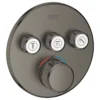 Grohe Grohtherm SmartControl - Afdekset Voor Douchethermostaat, Met 3 Omstelkranen Voor 3 Functies, Geborsteld Hard Graphite 29121AL0