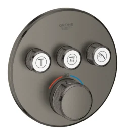 Grohe Grohtherm SmartControl - Afdekset Voor Douchethermostaat, Met 3 Omstelkranen Voor 3 Functies, Geborsteld Hard Graphite 29121AL0