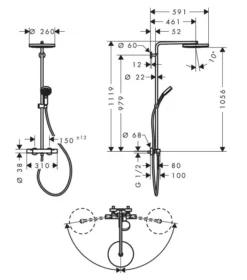 Hansgrohe Pulsify S Puro - Doucheset Met Thermostaat, Diameter 26 Cm, 3 Jets, EcoSmart, Mat Zwart 24237670 13 Hansgrohe Pulsify S Puro - Doucheset Met Thermostaat, Diameter 26 Cm, 3 Jets, EcoSmart, Mat Zwart 24237670 -Sanitino Winkel 2876b2726b2e6939dfb08513