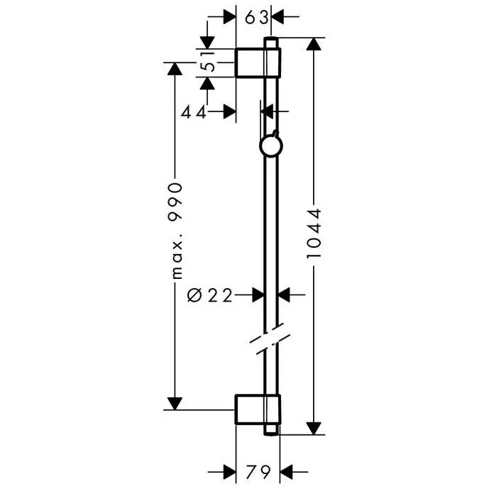 Hansgrohe Unica’ Varia - Glijstang 105 Cm, Chroom 27356000 2 Hansgrohe Unica’ Varia - Glijstang 105 Cm, Chroom 27356000 - Afbeelding 2