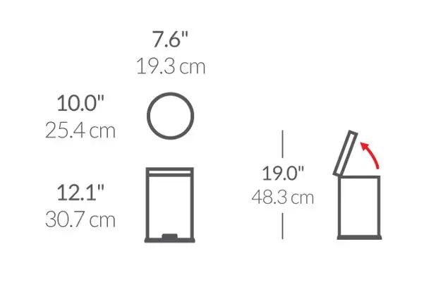 Simplehuman Afvalemmers - Afvalbak 4,5 L, Mat Zwart CW2091 2 Simplehuman Afvalemmers - Afvalbak 4,5 L, Mat Zwart CW2091 - Afbeelding 2