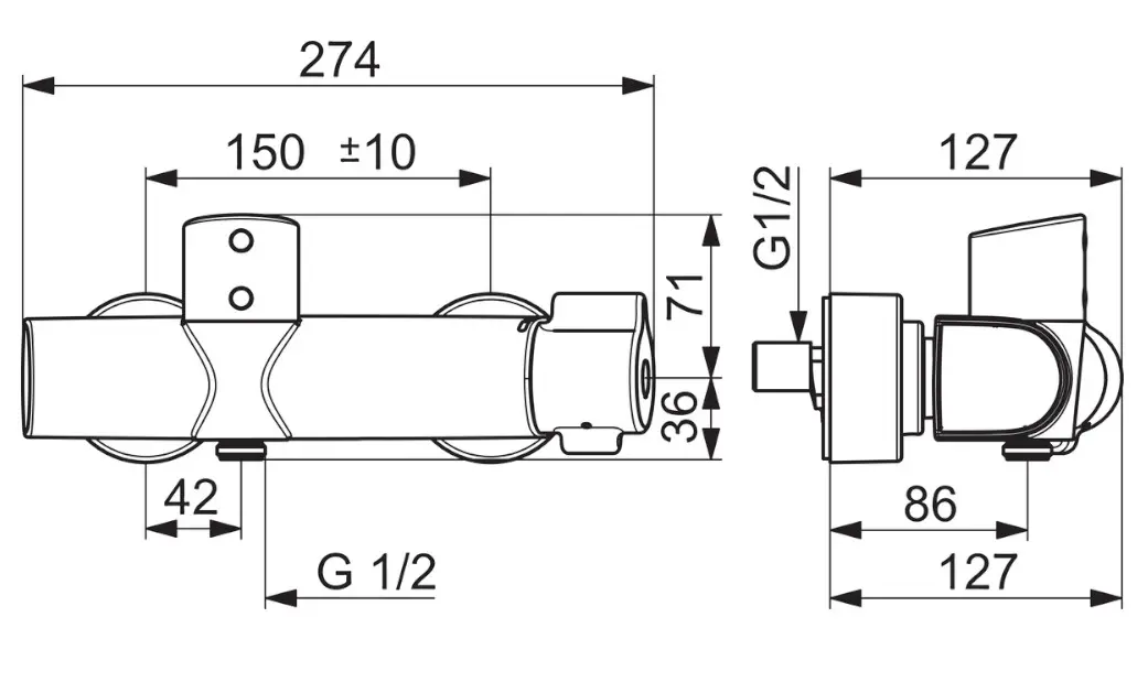 Hansa Clinica - Elektronische Thermostatische Douchemengkraan, Batterijvoeding, Chroom 08866200 2 Hansa Clinica - Elektronische Thermostatische Douchemengkraan, Batterijvoeding, Chroom 08866200 - Afbeelding 2