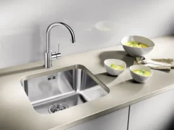 Blanco Supra 400 - Spoelbak, 43x43 Cm, Geborsteld Rvs 518201 -Sanitino Winkel 2b14bbf26cb7f6baed9c3ee0