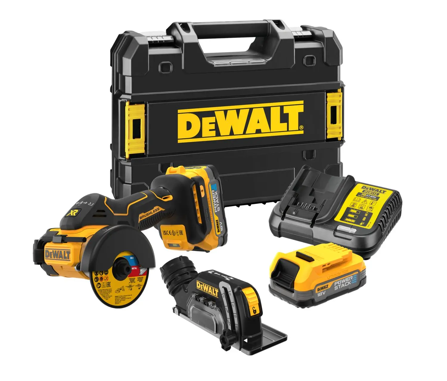 DeWALT Gereedschap - 18V ACCU Universele Snijder, 2x 1,7 Ah POWERSTACK, Oplader DCS438E2T 1 DeWALT Gereedschap - 18V ACCU Universele Snijder, 2x 1,7 Ah POWERSTACK, Oplader DCS438E2T