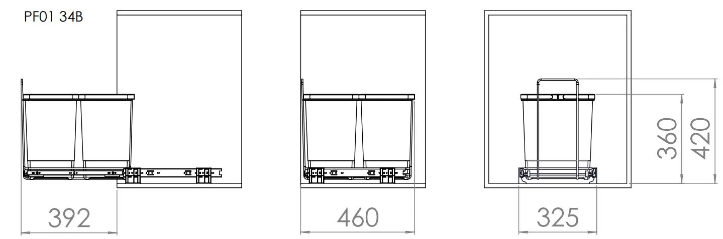 Elletipi Ecofil - Ingebouwde Afvalbak, Verdeeld, 36 L PF01 34B4 2 Elletipi Ecofil - Ingebouwde Afvalbak, Verdeeld, 36 L PF01 34B4 - Afbeelding 2