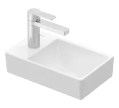 Villeroy & Boch Avento - Fontein 36x22 Cm, Zonder Overloop, 1 Kraangat Links, CeramicPlus, Alpine Wit 43003RR1