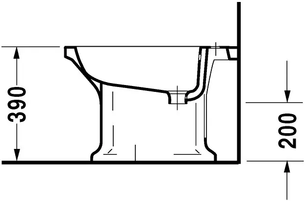 Duravit 1930 - Staand Bidet, 355x600 Mm, WonderGliss, Wit 02671000001 3 Duravit 1930 - Staand Bidet, 355x600 Mm, WonderGliss, Wit 02671000001 - Afbeelding 3