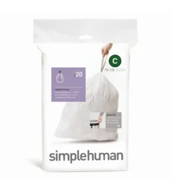 Simplehuman Accessoires - Afvalzakken 10-12 L, Type C, 20 St CW0162 -Sanitino Winkel 3447daaa684783a006435c4a