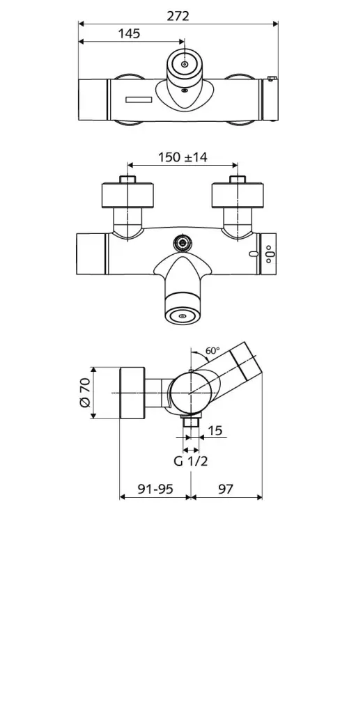 Schell Vitus - Thermostatische Sensor Douchekraan VITUS VD-CT/u, Voor Batterijvoeding, Chroom 016190699 2 Schell Vitus - Thermostatische Sensor Douchekraan VITUS VD-CT/u, Voor Batterijvoeding, Chroom 016190699 - Afbeelding 2