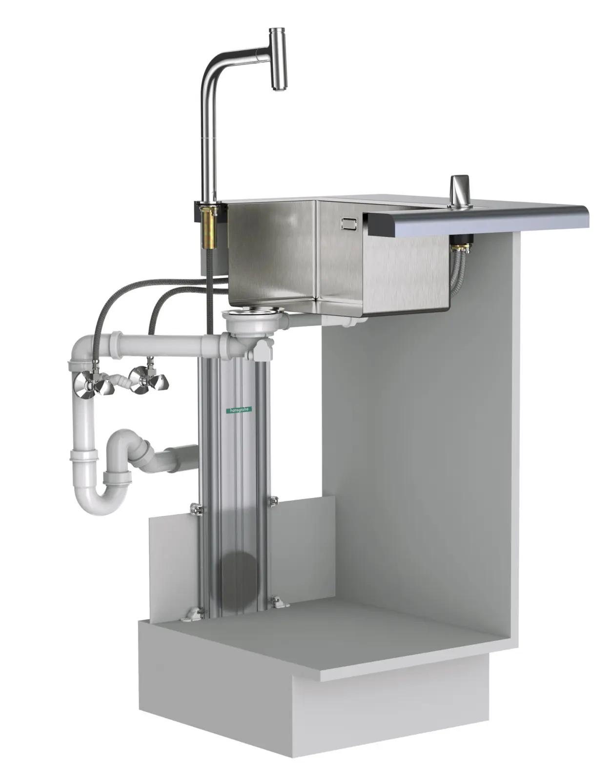 Hansgrohe M81 - Aquno Select Keukenkraan Met Uittrekbare Vuistdouche En Platte Douchestraal, SBox, Chroom 73831000 8 Hansgrohe M81 - Aquno Select Keukenkraan Met Uittrekbare Vuistdouche En Platte Douchestraal, SBox, Chroom 73831000 - Afbeelding 8