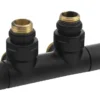 Sapho Twin - Aansluitventielset, Middenaansluiting, Hartafstand 50 Mm, Mat Zwart CP4101BS