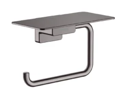 Hansgrohe AddStoris - Toiletrolhouder Met Planchet, Geborsteld Zwart Chroom 41772340