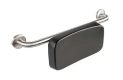 Sanela - Rugsteun Voor Toilet, Mat Roestvrij Staal/zwart SLZM 22X