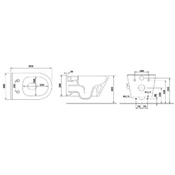 Sapho Avva - Hangend Toilet Met Bidetdouche, Rimless, Mat Zwart 100315-110 -Sanitino Winkel 37e9211058e06eca92d1fc81
