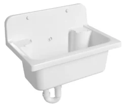 Aqualine - Uitstortgootsteen, 55x37 Cm, Wit PI5052