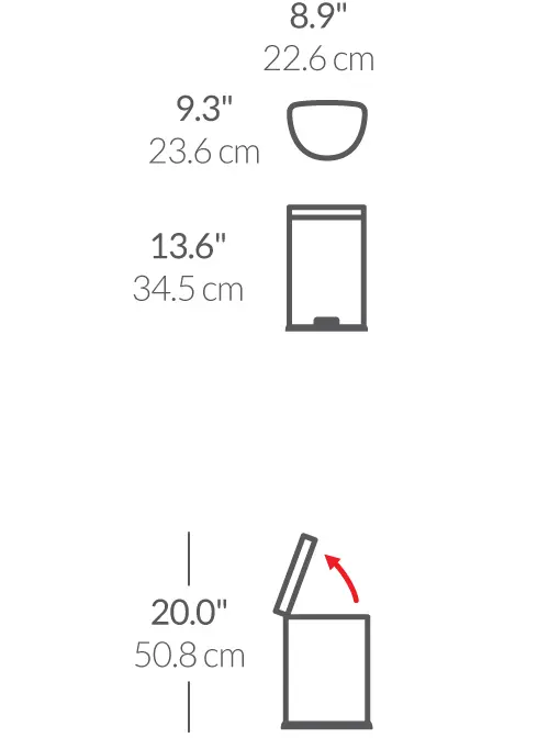 Simplehuman Afvalemmers - Afvalbak 6 L, Wit CW1835CB 2 Simplehuman Afvalemmers - Afvalbak 6 L, Wit CW1835CB - Afbeelding 2