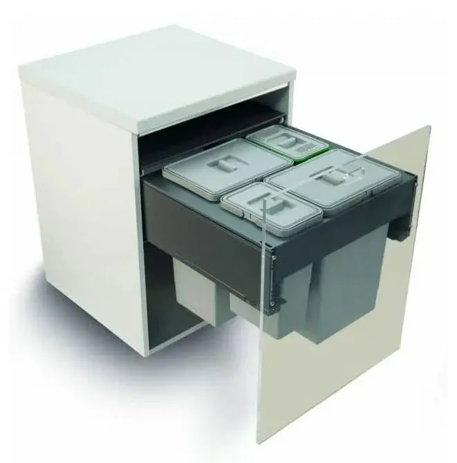 Elletipi Square 2.0 - Inbouw Afvalemmer, Gesplitst, 70 L PA3 LEC5060F 4 Elletipi Square 2.0 - Inbouw Afvalemmer, Gesplitst, 70 L PA3 LEC5060F - Afbeelding 4