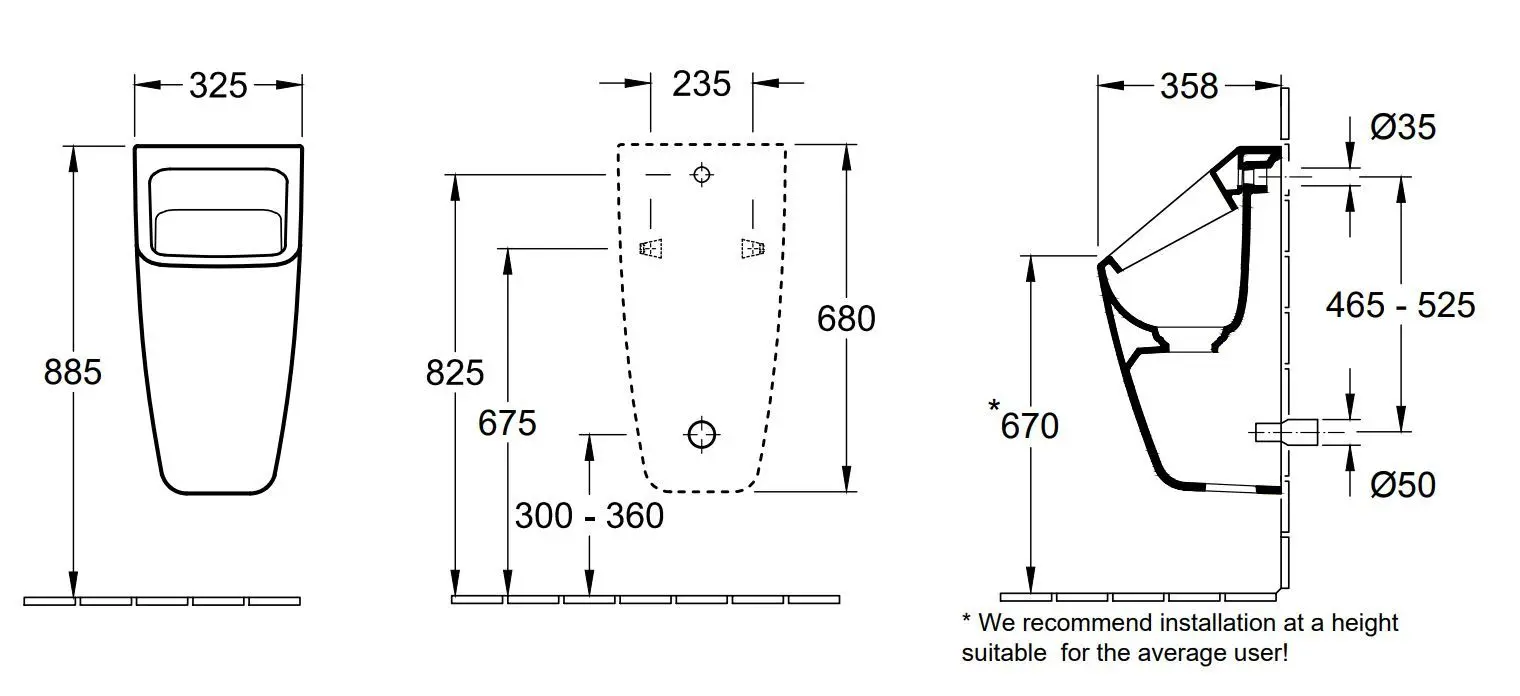 Villeroy & Boch Architectura - Afzuigurinoir, Met Achterinlaat, Met Richtobject, Alpine Wit 55870501 2 Villeroy & Boch Architectura - Afzuigurinoir, Met Achterinlaat, Met Richtobject, Alpine Wit 55870501 - Afbeelding 2